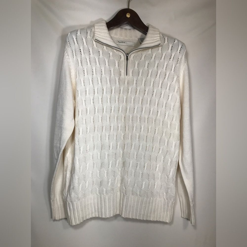 Perry Ellis Ivory Cable-Knit Sweater, Men's Size Medium